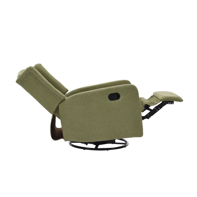 COOLMORE Rocking Recliner Chair,360 Degree Swivel Nursery Rocking Chair,Glider Chair,Modern Small Rocking Swivel Recliner Chair for Bedroom,Living Room Chair Home Theater Seat (Ovive Green)-海智集-Default-
