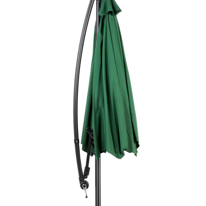 Best Choice Products 10ft Offset Hanging Market Patio Umbrella w/Easy Tilt Adjustment, Polyester Shade, 8 Ribs for Backyard, Poolside - ( Dark green )(No Base)-海智集-Default-