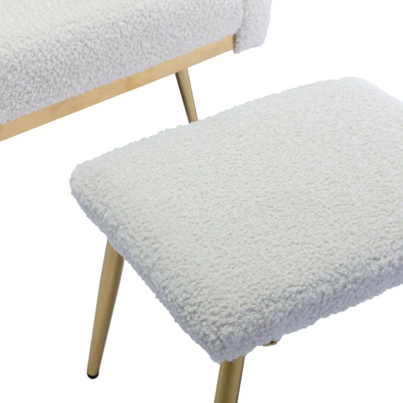 COOLMORE Velvet Accent Chair with Adjustable Armrests and Backrest, Button Tufted Lounge Chair, Single Recliner Armchair with Ottoman-海智集-Default-
