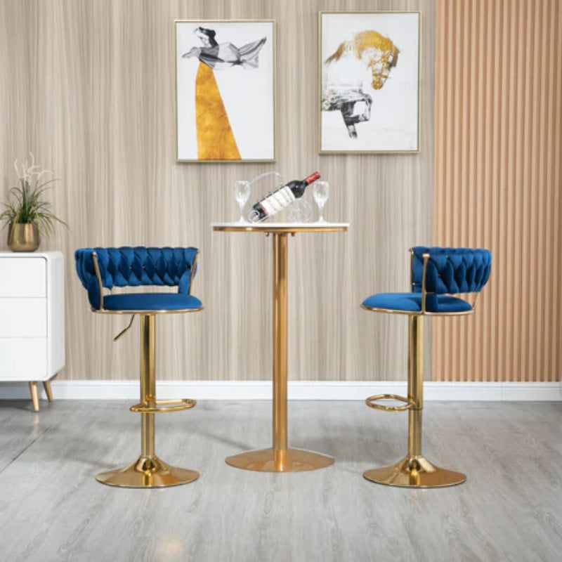 COOLMORE Swivel Bar Stools Set of 2 Adjustable Counter Height Chairs with Footrest for Kitchen, Dining Room 2PC/SET-海智集-Default-