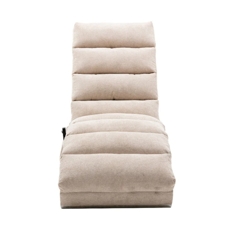 Linen Massage Chaise Lounge Indoor with Remote Control, Ergonomic Electric Massage Lounger in Beige-海智集-Default-
