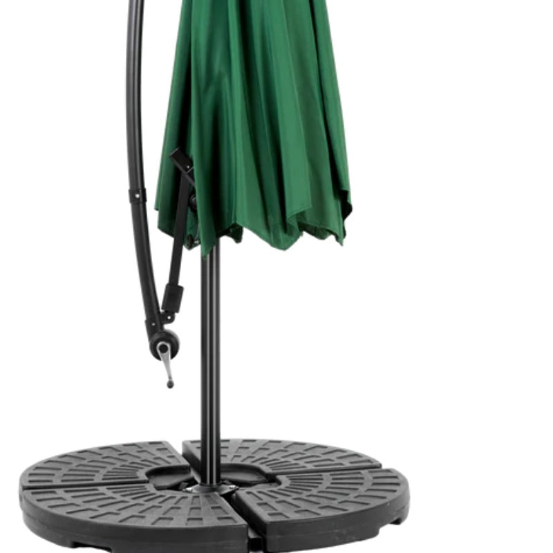 Best Choice Products 10ft Offset Hanging Market Patio Umbrella w/Easy Tilt Adjustment, Polyester Shade, 8 Ribs for Backyard, Poolside - ( Dark green )(No Base)-海智集-Default-
