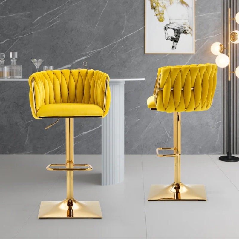 COOLMORE Vintage Bar Stools with Back and Footrest Counter Height Dining Chairs 2PC/SET-海智集-Default-