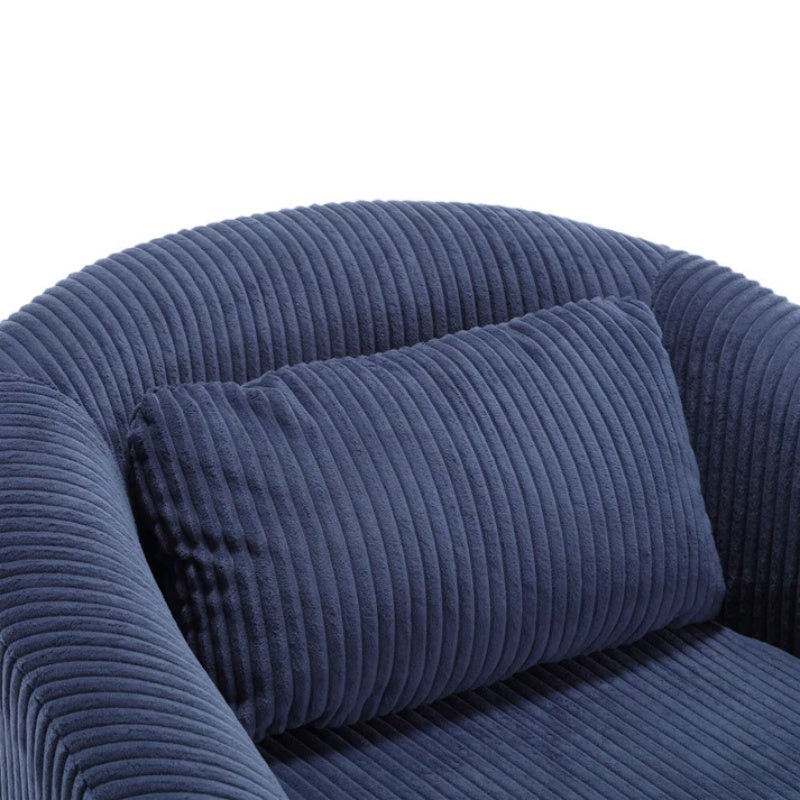 COOLMORE Living Room Accent Barrel Chair, Century Modern Style Decorative Chair, Armchair for Living Room with Thick Cushions and Pillows, Comfy Single Sofa Chair, Chair with Wooden Legs,Blue-海智集-Default-