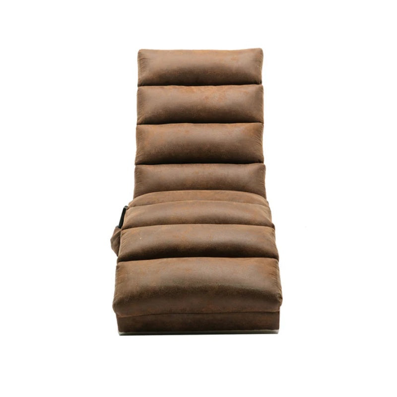 Linen Massage Chaise Lounge Indoor with Remote Control, Ergonomic Electric Massage Long Lounger, Coffee-海智集-Default-