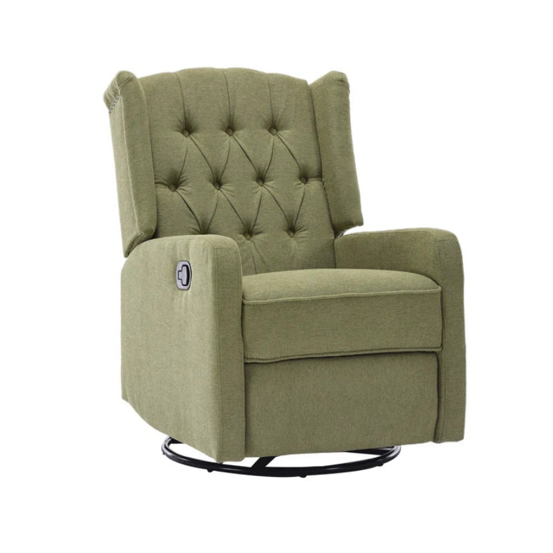 COOLMORE Rocking Recliner Chair,360 Degree Swivel Nursery Rocking Chair,Glider Chair,Modern Small Rocking Swivel Recliner Chair for Bedroom,Living Room Chair Home Theater Seat (Ovive Green)-海智集-Default-