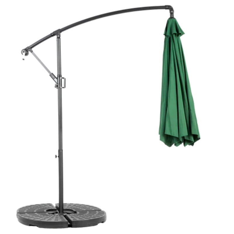 Best Choice Products 10ft Offset Hanging Market Patio Umbrella w/Easy Tilt Adjustment, Polyester Shade, 8 Ribs for Backyard, Poolside - ( Dark green )(No Base)-海智集-Default-