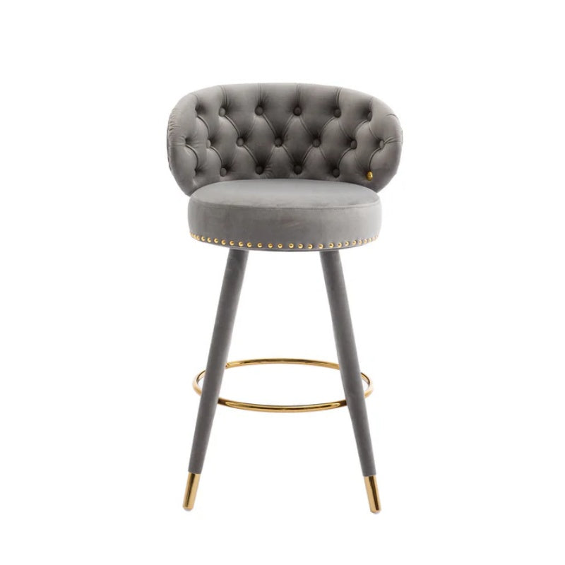COOLMORE Counter Height Bar Stools Set of 2 for Kitchen Counter Solid Wood Legs with a fixed height of 360 degrees-海智集-Default-
