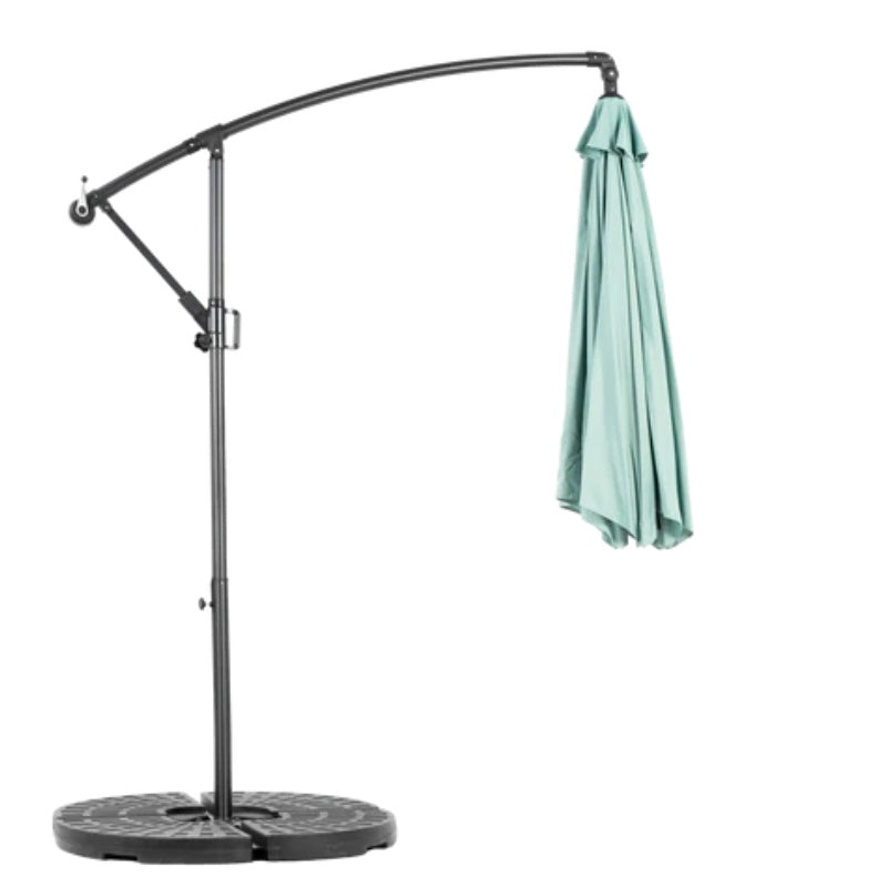 Best Choice Products 10ft Offset Hanging Market Patio Umbrella w/Easy Tilt Adjustment, Polyester Shade, 8 Ribs for Backyard, Poolside - ( Light green )(No Base)-海智集-Default-