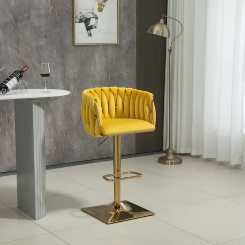 COOLMORE Vintage Bar Stools with Back and Footrest Counter Height Dining Chairs 2PC/SET-海智集-Default-