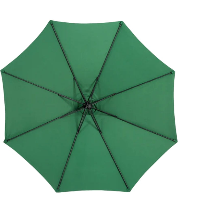 Best Choice Products 10ft Offset Hanging Market Patio Umbrella w/Easy Tilt Adjustment, Polyester Shade, 8 Ribs for Backyard, Poolside - ( Dark green )(No Base)-海智集-Default-