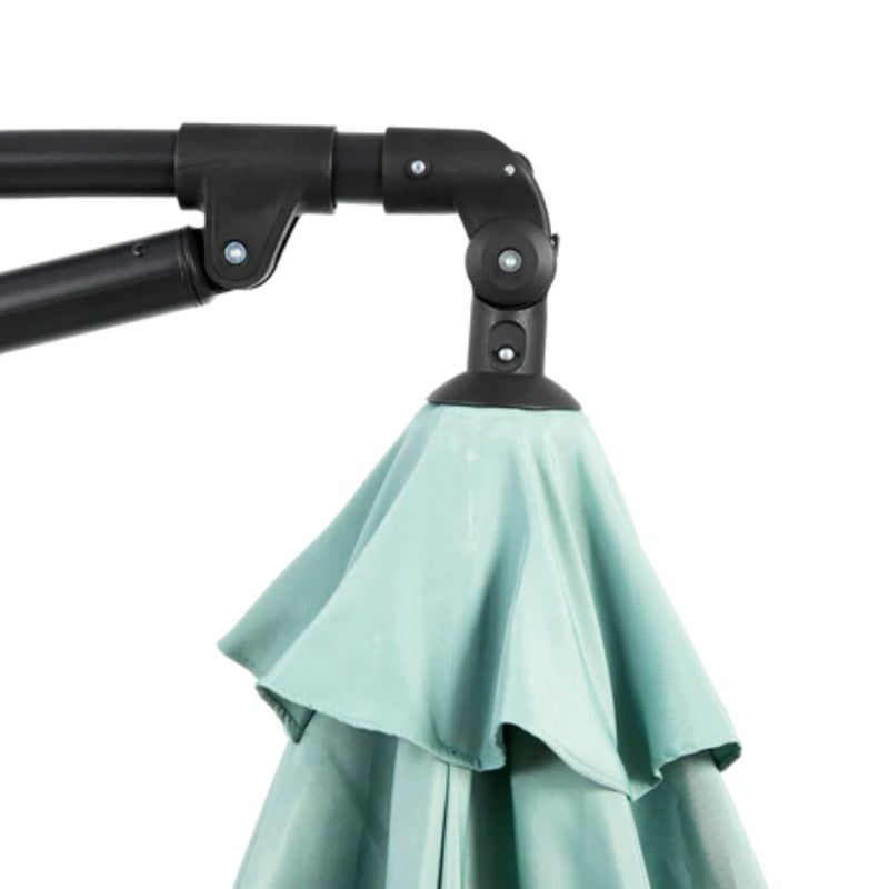 Best Choice Products 10ft Offset Hanging Market Patio Umbrella w/Easy Tilt Adjustment, Polyester Shade, 8 Ribs for Backyard, Poolside - ( Light green )(No Base)-海智集-Default-
