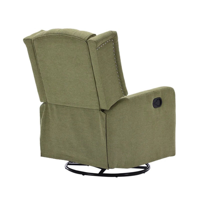COOLMORE Rocking Recliner Chair,360 Degree Swivel Nursery Rocking Chair,Glider Chair,Modern Small Rocking Swivel Recliner Chair for Bedroom,Living Room Chair Home Theater Seat (Ovive Green)-海智集-Default-