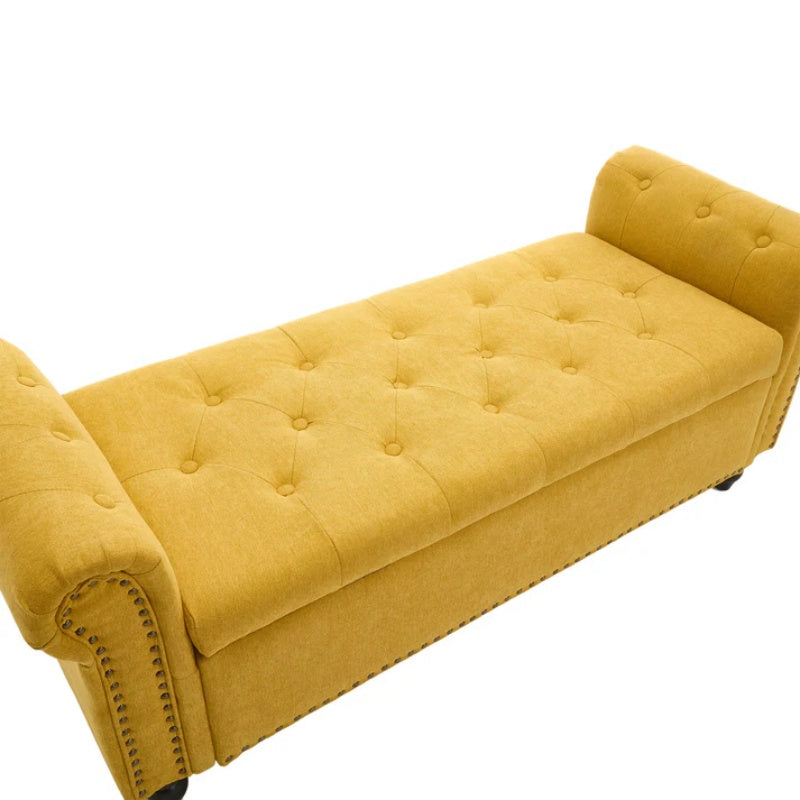Coolmore Storage Ottoman 55.12 Inches Upholstered Fabric Storage Ottoman Bench,Button Tufted Ottoman with Storage for Living Room,Bedroom End of Bed Bench Withstands 275lbs-海智集-Default-