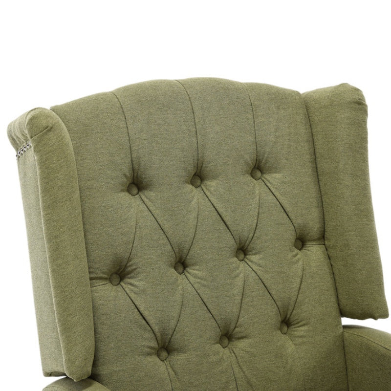 COOLMORE Rocking Recliner Chair,360 Degree Swivel Nursery Rocking Chair,Glider Chair,Modern Small Rocking Swivel Recliner Chair for Bedroom,Living Room Chair Home Theater Seat (Ovive Green)-海智集-Default-