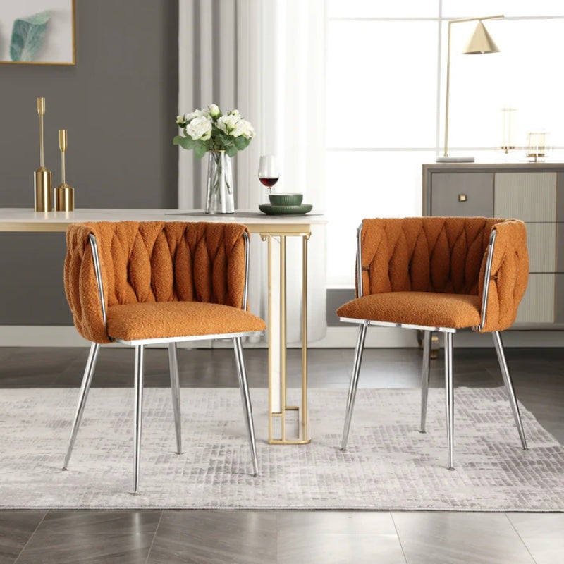 COOLMORE Leisure Dining Chairs Accent Chair Velvet Accent Lounge Chair With Metal Feet 2PC/SET-海智集-Default-