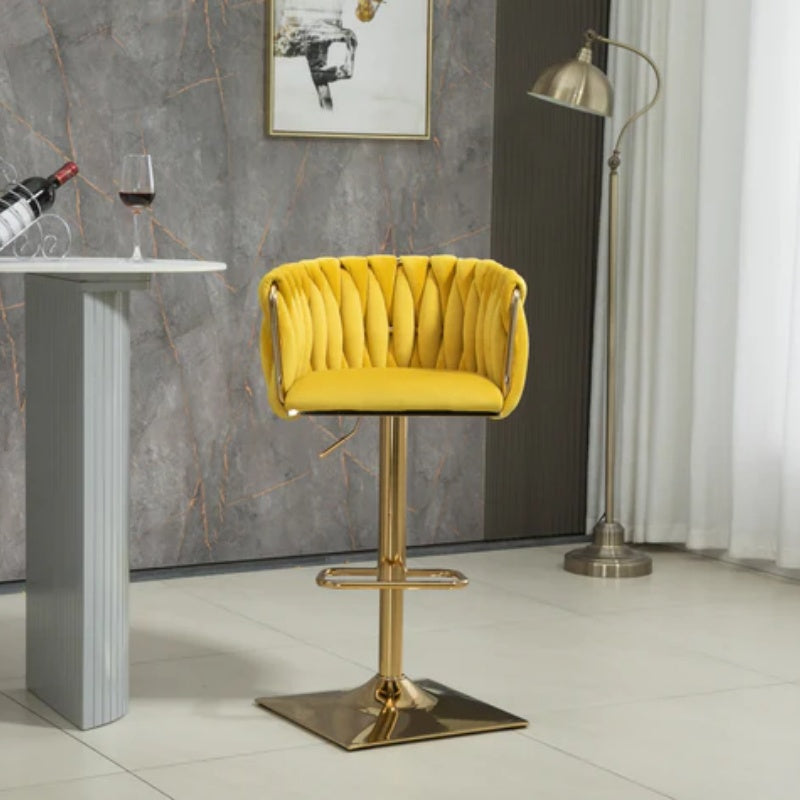 COOLMORE Vintage Bar Stools with Back and Footrest Counter Height Dining Chairs 2PC/SET-海智集-Default-