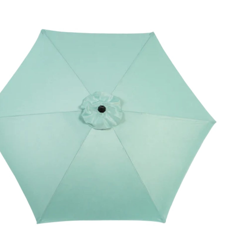 9FT Outdoor Patio Umbrella Outdoor Table Umbrella with Push Button Tilt and Crank, Market Umbrella 6 Sturdy Ribs , Deck, Backyard, Pool (Base Not Included) - ( Light green )-海智集-Default-