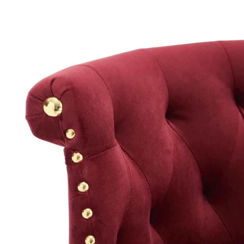 COOLMORE Set of 2,Back pull point design, velvet material, 360 degree rotation, back pull loop detachable design, rivet decoration, square foot wooden bar chair-海智集-Default-