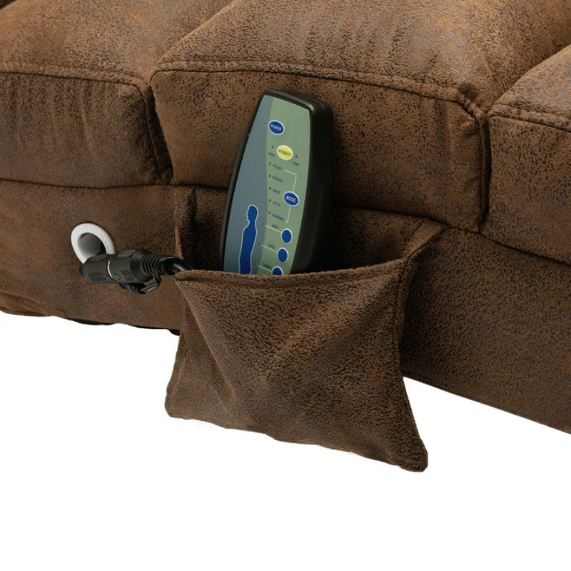 Linen Massage Chaise Lounge Indoor with Remote Control, Ergonomic Electric Massage Long Lounger, Coffee-海智集-Default-
