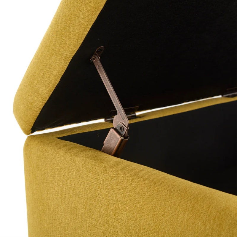 Mid-century modern square coffee table storage bench, assembled, suitable for living room, entryway and family room, used as a coffee table, stirrups, shoe bench-海智集-Default-