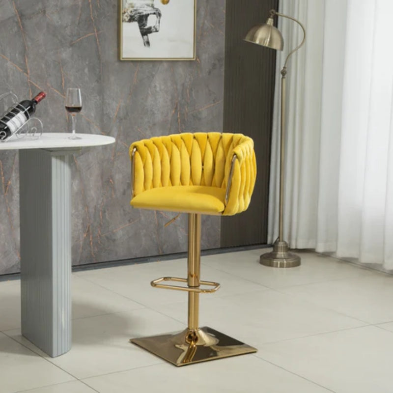 COOLMORE Vintage Bar Stools with Back and Footrest Counter Height Dining Chairs 2PC/SET-海智集-Default-