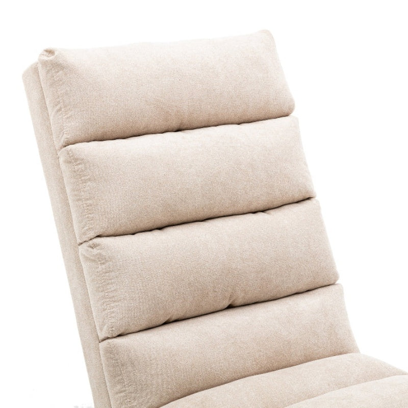 Linen Massage Chaise Lounge Indoor with Remote Control, Ergonomic Electric Massage Lounger in Beige-海智集-Default-