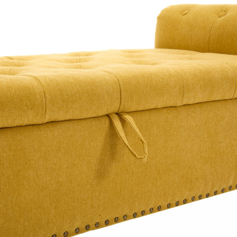 Coolmore Storage Ottoman 55.12 Inches Upholstered Fabric Storage Ottoman Bench,Button Tufted Ottoman with Storage for Living Room,Bedroom End of Bed Bench Withstands 275lbs-海智集-Default-