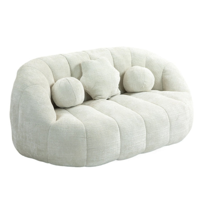 High Back Bean Bag Sofa Couch for Adults and Kids, Comfortable White Chenille Lounger, Indoor & Outdoor Use-海智集-Default-