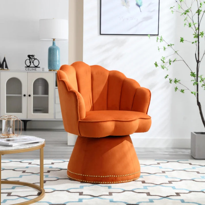 COOLMORE Swivel Barrel Chair, Comfy Round Accent Sofa Chair for Living Room, 360 Degree Swivel Barrel Club Chair, Leisure Arm Chair for Nursery, Hotel, Bedroom, Office, Lounge-海智集-Default-