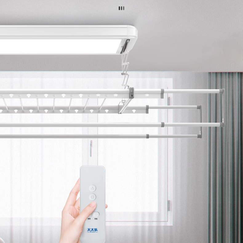 Electric Clothes Drying Rack Voice Control Automatic Lifting Household Balcony Smart Remote Control Drying Telescopic Clothesline-海智集-✾⁂⁂⁂⁂✾TK-8000 Meteor Silver (includes installation)✾⁂⁂⁂⁂✾-✾⁂⁂⁂⁂✾Medium✾⁂⁂⁂⁂✾-
