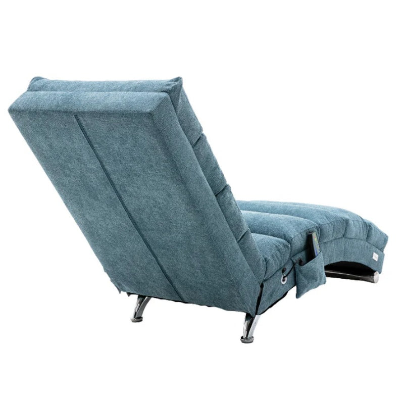 Ergonomic Linen Massage Chaise Lounge with Remote Control, 5 Modes, Blue, 21.65 x 58.27 x 34.25 inches-海智集-Default-