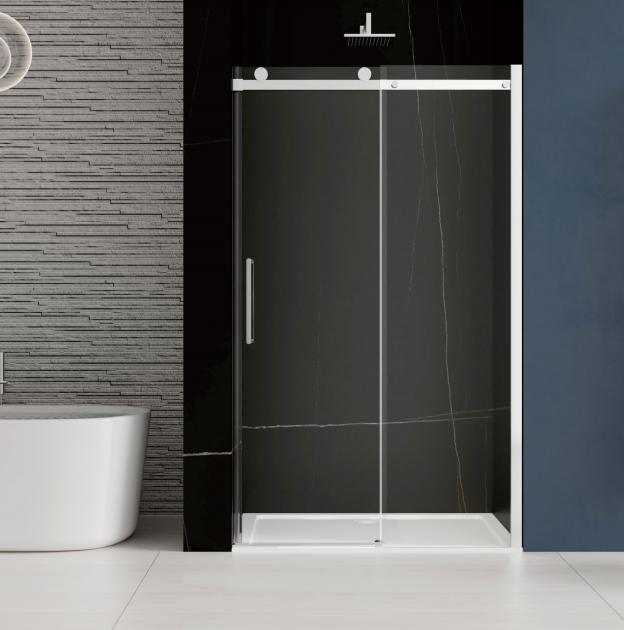 T-shaped extremely narrow stainless steel swing door, dry-wet separation shower room partition, glass bathroom, shower room sliding door-海智集-