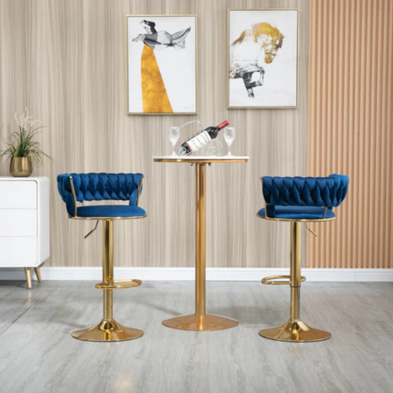 COOLMORE Swivel Bar Stools Set of 2 Adjustable Counter Height Chairs with Footrest for Kitchen, Dining Room 2PC/SET-海智集-Default-