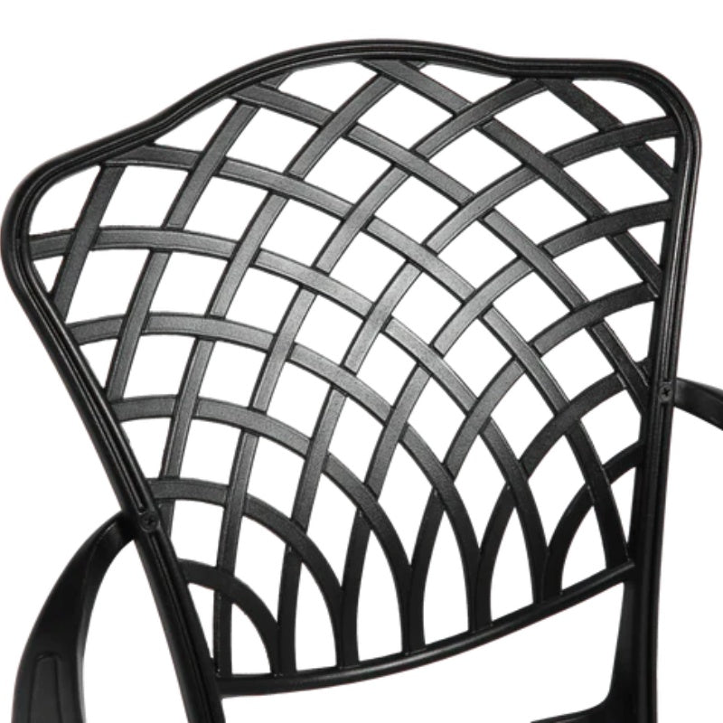 3 Piece Patio Bistro Set Cast Aluminum Bistro Table and Chairs Set of 2 with Umbrella Hole,All Weather Metal Bistro Table Set,Outdoor Patio Furniture Set for Garden Black-海智集-Default-
