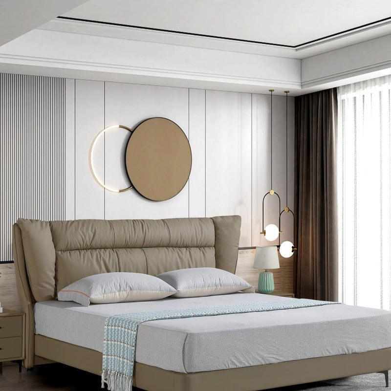 Luo LAN Series Genuine Leather Bed RC-5813 (Single bed without bedside table)-海智集-