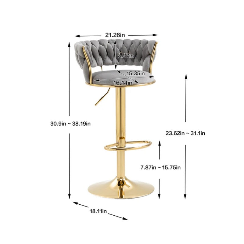 COOLMORE Swivel Bar Stools Adjustable Counter Height Chairs with Footrest for Kitchen, Dining Room-海智集-Default-