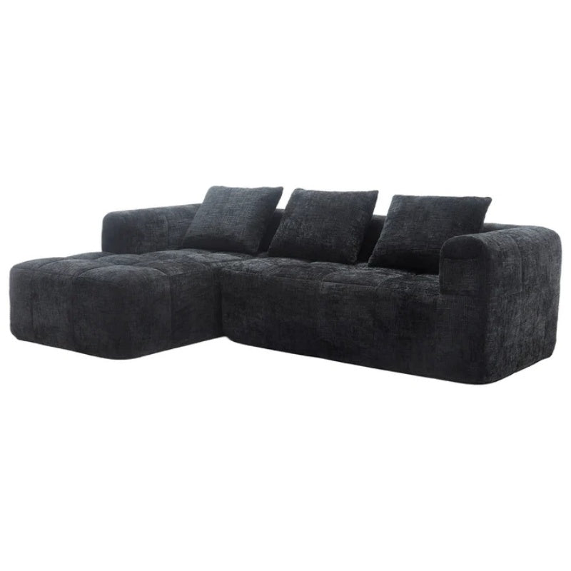 UNITED WE WIN 98.42-inch modular sectional sofa, modern modular L-shaped sofa with chaise longue, equipped with small side pockets and free of compression during installation.-海智集-Default-