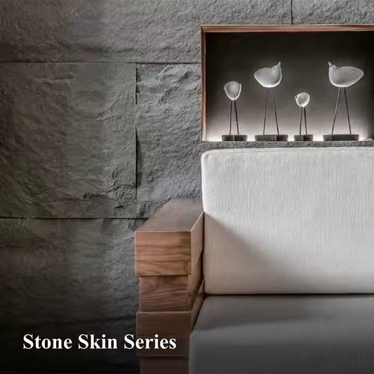 قشرة حجرية من مادة البولي يوريثين الاصطناعي/المزيف عالية الجودة، ألواح جدارية من رغوة البولي يوريثين للاستخدام الخارجي والداخلي