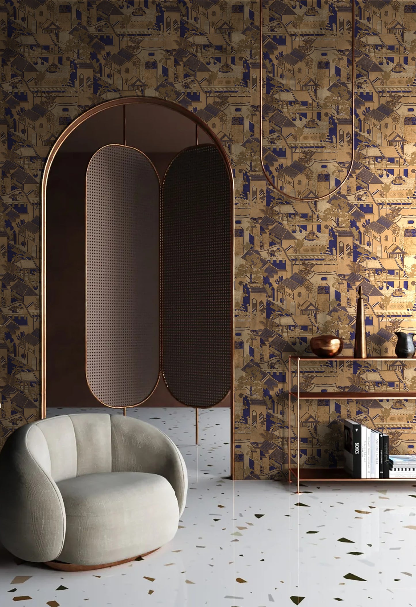 Garden charm Wallpaper: The harmonious atmosphere created by the embroidered wall fabric-海智集-