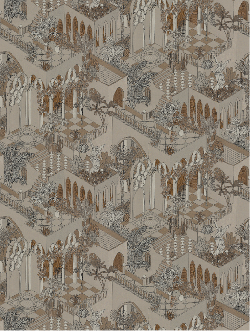 A Dreamy tour in the garden Wallpaper: The steady feeling brought by the embroidered wall fabric-海智集-