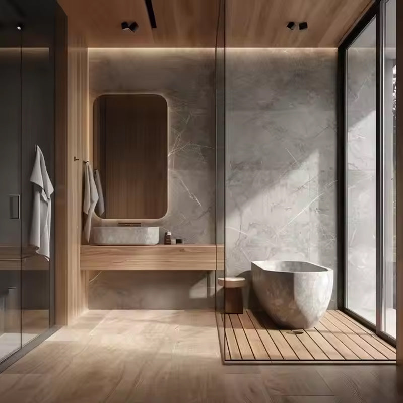 Interior Boards Wood Plastic Composite Marble Stone Waterproof Pvc Wpc Wall Panel Sheet-海智集-
