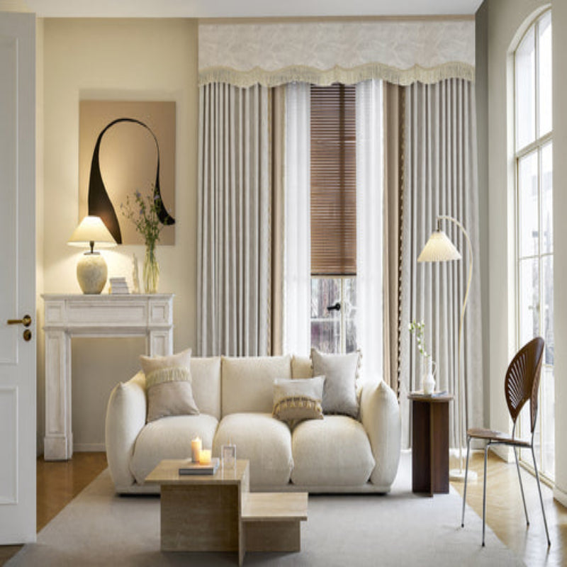 The gentle breeze brings floating feathers Curtain:features a stunning woven jacquard pattern-海智集-