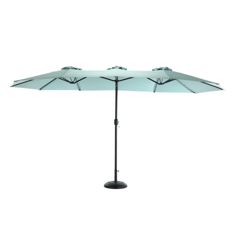 14.8 Ft Double Sided Outdoor Umbrella Rectangular Large with Crank ( Light green )(No Base)-海智集-Default-