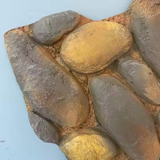 Dinding Panel Berkualiti Tinggi Pu Geometri Batu Acuan Batu Poliuretana Luaran Tiruan Panel Venir Dinding Batu PU Batu Tiruan