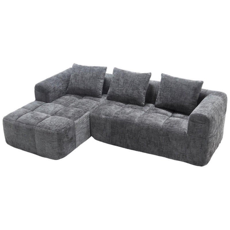 UNITED WE WIN 98.42-inch modular sectional sofa, modern modular L-shaped sofa with chaise longue, equipped with small side pockets and free of compression during installation.-海智集-Default-
