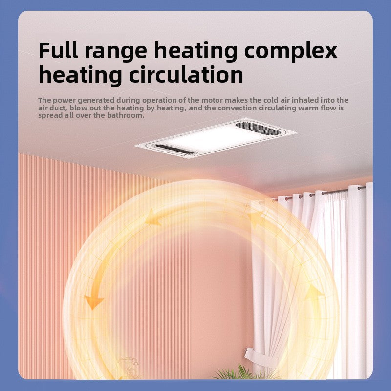 Bathroom Heater Integrated Ceiling LED Light Fan Exhaust Fan Lighting Integrated Bathroom Heater Bathroom Fan-Kitchen & Bathroom-海智集-Key Switches-300X600-