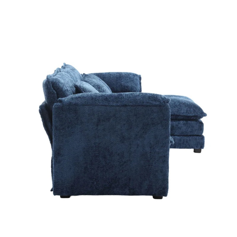Modern Large L-Shape Sectional Chenille fabric, movable pedals, detachable armrests, oversized three-seat Sofa-海智集-Default-