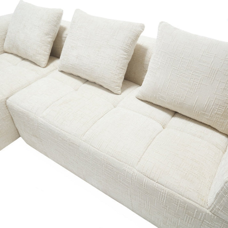 UNITED WE WIN 98.42-inch modular sectional sofa, modern modular L-shaped sofa with chaise longue, equipped with small side pockets and free of compression during installation.-海智集-Default-