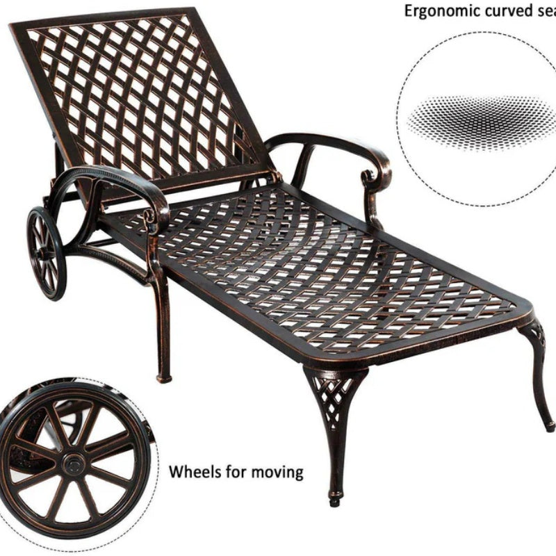 Aluminium Cast lounge chair 1pcs brown-海智集-Default-